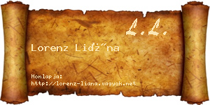 Lorenz Liána névjegykártya